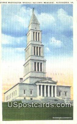 George Washington Masonic Memorial - Alexandria, Virginia VA Postcard