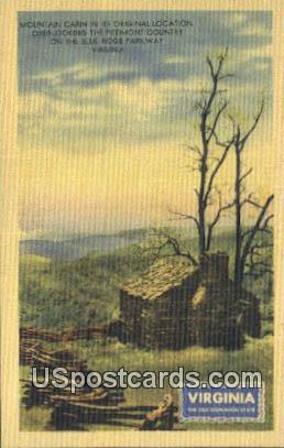 Mountain Cabin - Blue Ridge Parkway, Virginia VA Postcard