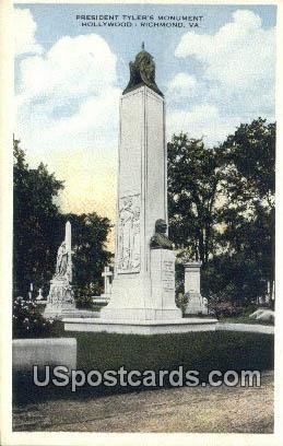 President Tyler's Monument - Richmond, Virginia VA Postcard