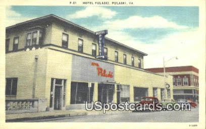 Hotel Pulaski - Virginia VA Postcard