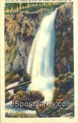 Falling Springs - Hot Springs, Virginia VA Postcard