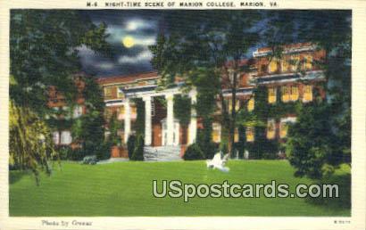 Marion College - Virginia VA Postcard