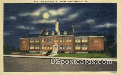 High School - Martinsville, Virginia VA Postcard