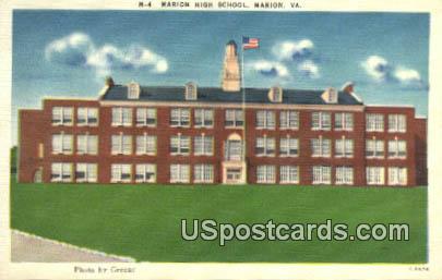 Marion High School - Virginia VA Postcard