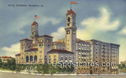 Hotel Jefferson - Richmond, Virginia VA Postcard