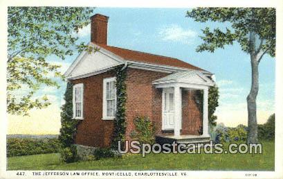 Jefferson Law Office, Monticello - Charlottesville, Virginia VA Postcard