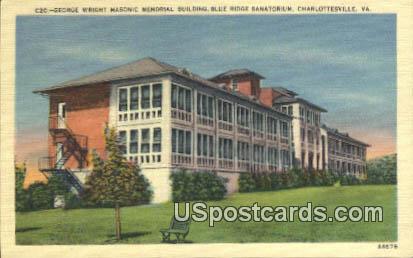 George Wright Masonic Memorial Building - Charlottesville, Virginia VA Postcard