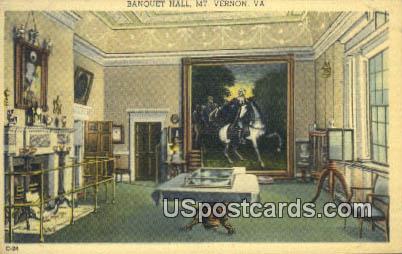 Banquet Hall - Mt Vernon, Virginia VA Postcard