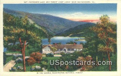 Sherando Lake, Forest Camp Lodge - Waynesboro, Virginia VA Postcard