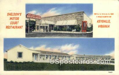 Sheldon's Motor Court Restaurant - Keysville, Virginia VA Postcard