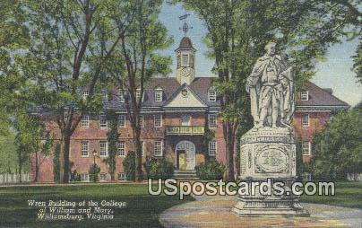 Wren Building, College of William & Mary - Williamsburg, Virginia VA Postcard