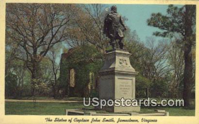 Statue of Captain John Smith - Jamestown, Virginia VA Postcard