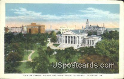Capitol Square - Richmond, Virginia VA Postcard