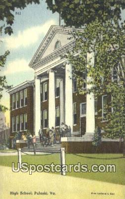 High School - Pulaski, Virginia VA Postcard