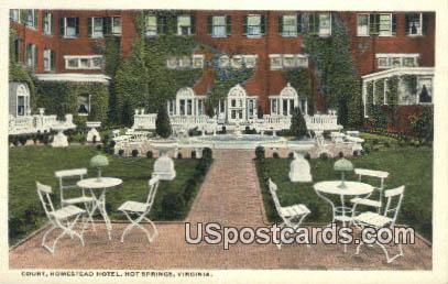 Court, Homestead Hotel - Hot Springs, Virginia VA Postcard