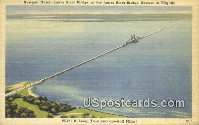 James River Bridge - Newport News, Virginia VA Postcard
