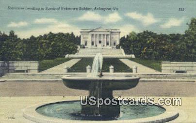 Staircase, Tomb of Unknown Soldier - Arlington, Virginia VA Postcard
