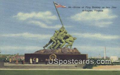 Statue of Flag Raising, Iwo Jima - Arlington, Virginia VA Postcard