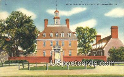 Royal Governor's Palace - Williamsburg, Virginia VA Postcard