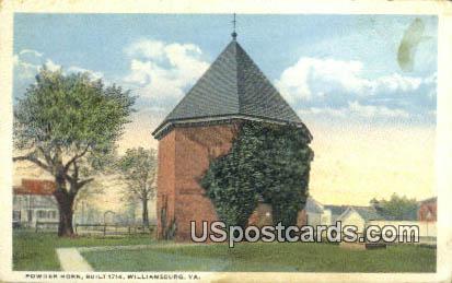 Powder Horn 1714 - Williamsburg, Virginia VA Postcard