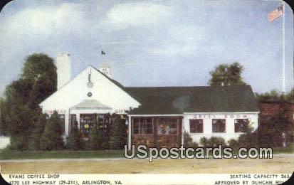 Evans Coffee Shop - Arlington, Virginia VA Postcard
