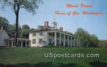 Home of George Washington - Mount Vernon, Virginia VA Postcard