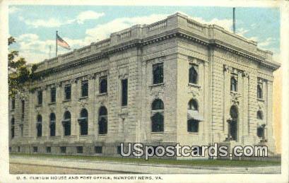 US Custom House & Post Office - Newport News, Virginia VA Postcard