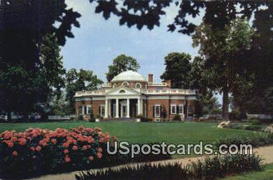 Monticello, Home of Thomas Jefferson - Charlottesville, Virginia VA Postcard
