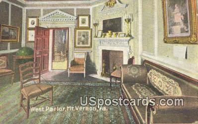 West Parlor - Mount Vernon, Virginia VA Postcard