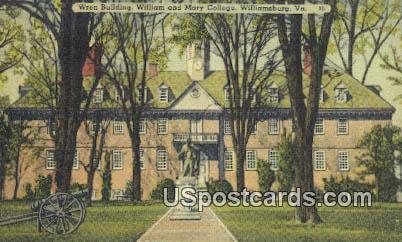 Wren Building, College of William & Mary - Williamsburg, Virginia VA Postcard