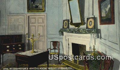 Mrs Washington's Sitting Room - Mount Vernon, Virginia VA Postcard