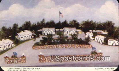 Lord Fairfax Inn Motor Court - Virginia VA Postcard