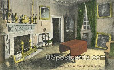 Dining Room - Mount Vernon, Virginia VA Postcard