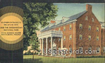 Hotel General Wayne - Waynesboro, Virginia VA Postcard