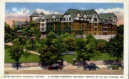 Hotel Roanoke - Virginia VA Postcard