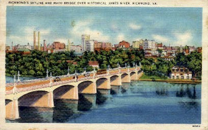Mayo Bridge - Richmond, Virginia VA Postcard