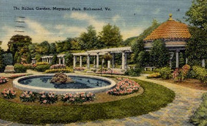 The Italian Garden - Richmond, Virginia VA Postcard