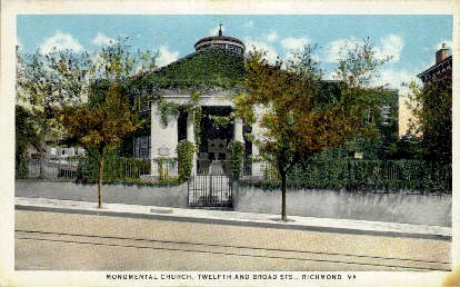 Monumental Church - Richmond, Virginia VA Postcard
