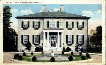 The Governers Mansion - Richmond, Virginia VA Postcard