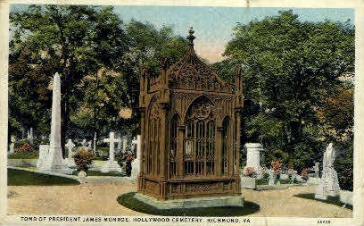 Tomb Of President James Monroe - Richmond, Virginia VA Postcard