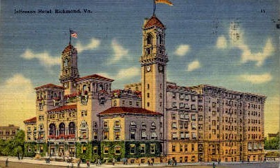 Jefferson Hotel - Richmond, Virginia VA Postcard