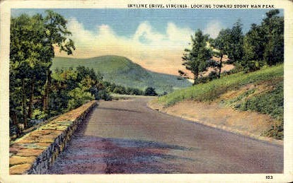 Stony Man Peak  - Skyline Drive, Virginia VA Postcard