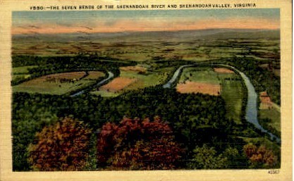 Seven Bends  - Shenandoah Valley, Virginia VA Postcard