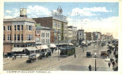 Broad Street - Richmond, Virginia VA Postcard