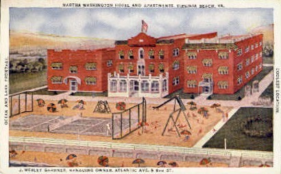 Martha Washington Hotel  - Virginia Beach Postcards, Virginia VA Postcard