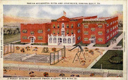 Martha Washington Hotel  - Virginia Beach Postcards, Virginia VA Postcard
