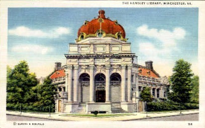 The Handley Library - Winchester, Virginia VA Postcard