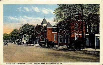Duke Of Gloucester Street - Williamsburg, Virginia VA Postcard