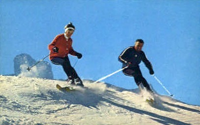 Skiing - New England Mountains, Vermont VT Postcard