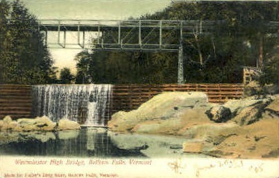 Westminster High Bridge - Bellows Falls, Vermont VT Postcard